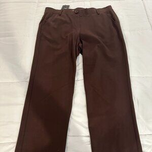 NWT Brown Tapata Women's Stretchy Straight Dress Pants with Pockets Size Large